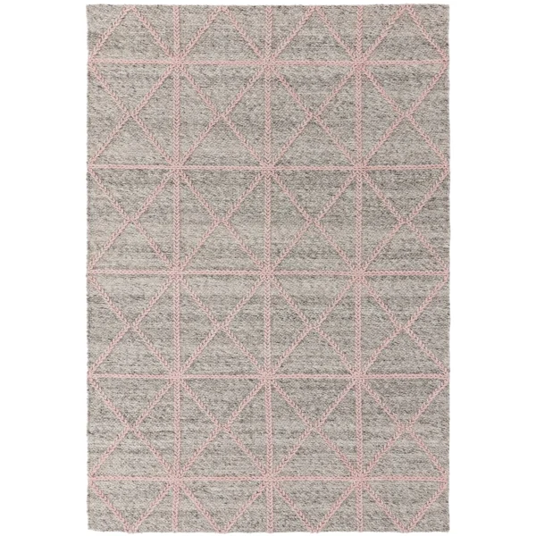Covor pufos roz lucrat manual modern model uni Prism Pink 75 mm 200x290 cm PRIS200290PINK