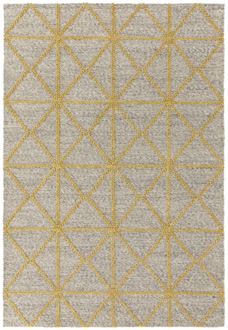 Covor pufos galben lucrat manual modern model uni Prism Yellow 75 mm 160x230 cm PRIS160230YELL - imagine 2