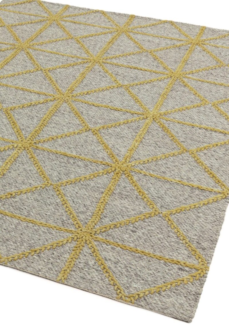 Covor pufos galben lucrat manual modern model uni Prism Yellow 75 mm 160x230 cm PRIS160230YELL - imagine 3