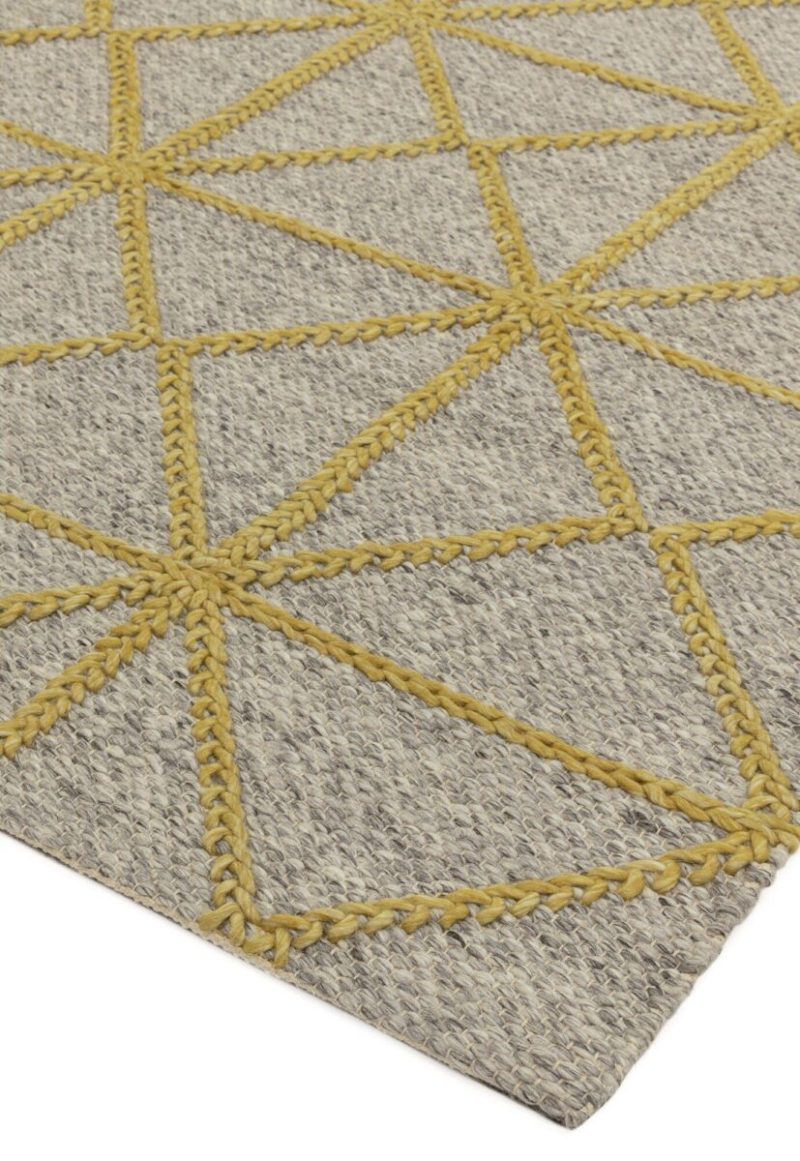 Covor pufos galben lucrat manual modern model uni Prism Yellow 75 mm 160x230 cm PRIS160230YELL - imagine 4