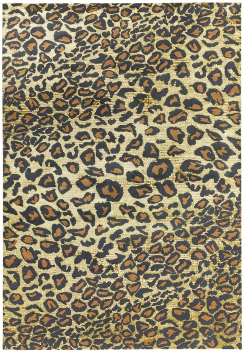 Covor lucrat manual modern model animal print Quantum Leopard 8 mm 120x170 cm QUAN120170QU01