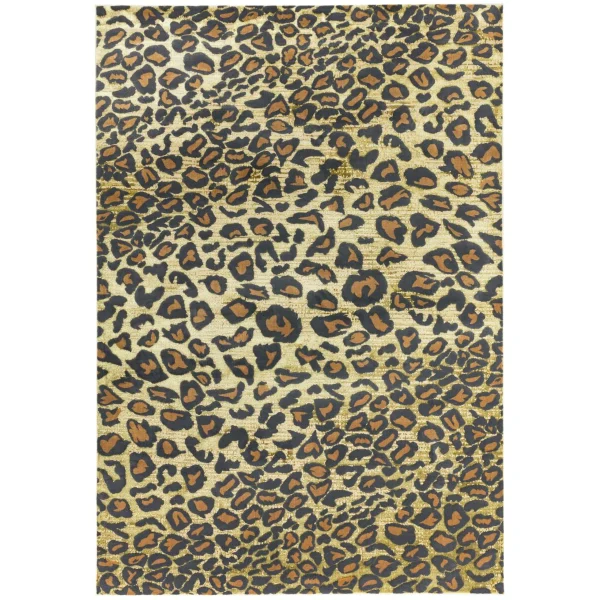 Covor lucrat manual modern model animal print Quantum Leopard 8 mm 80x150 cm QUAN080150QU01