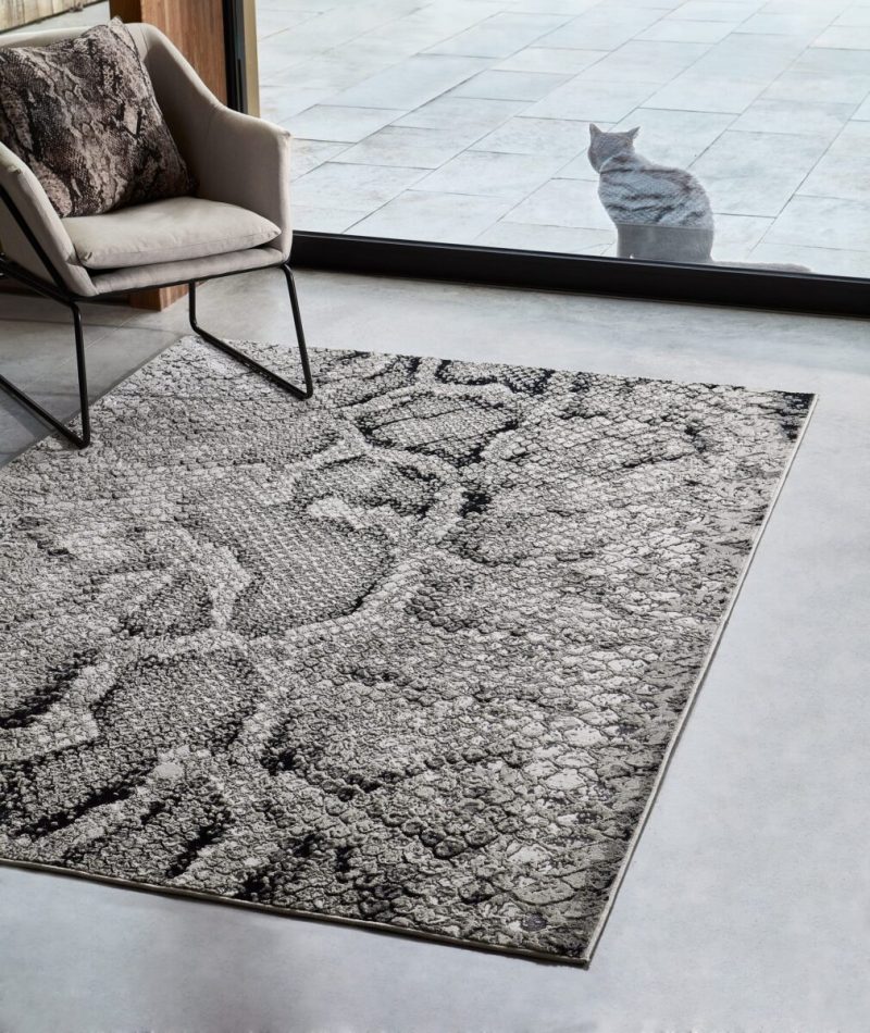 Covor lucrat manual modern model animal print Quantum Snake 8 mm 200x290 cm QUAN200290QU03 - imagine 3