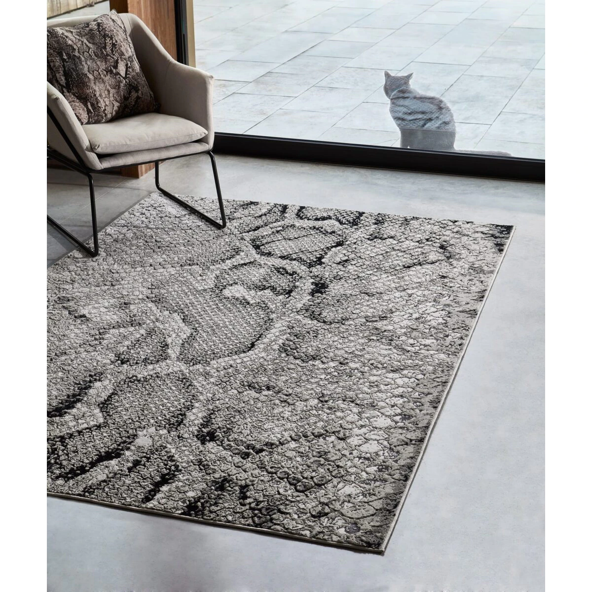 Covor lucrat manual modern model animal print Quantum Snake 8 mm 80x150 cm QUAN080150QU03