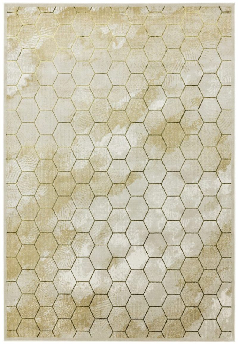 Covor lucrat manual modern model animal print Quantum Honeycomb 8 mm 120x170 cm QUAN120170QU05