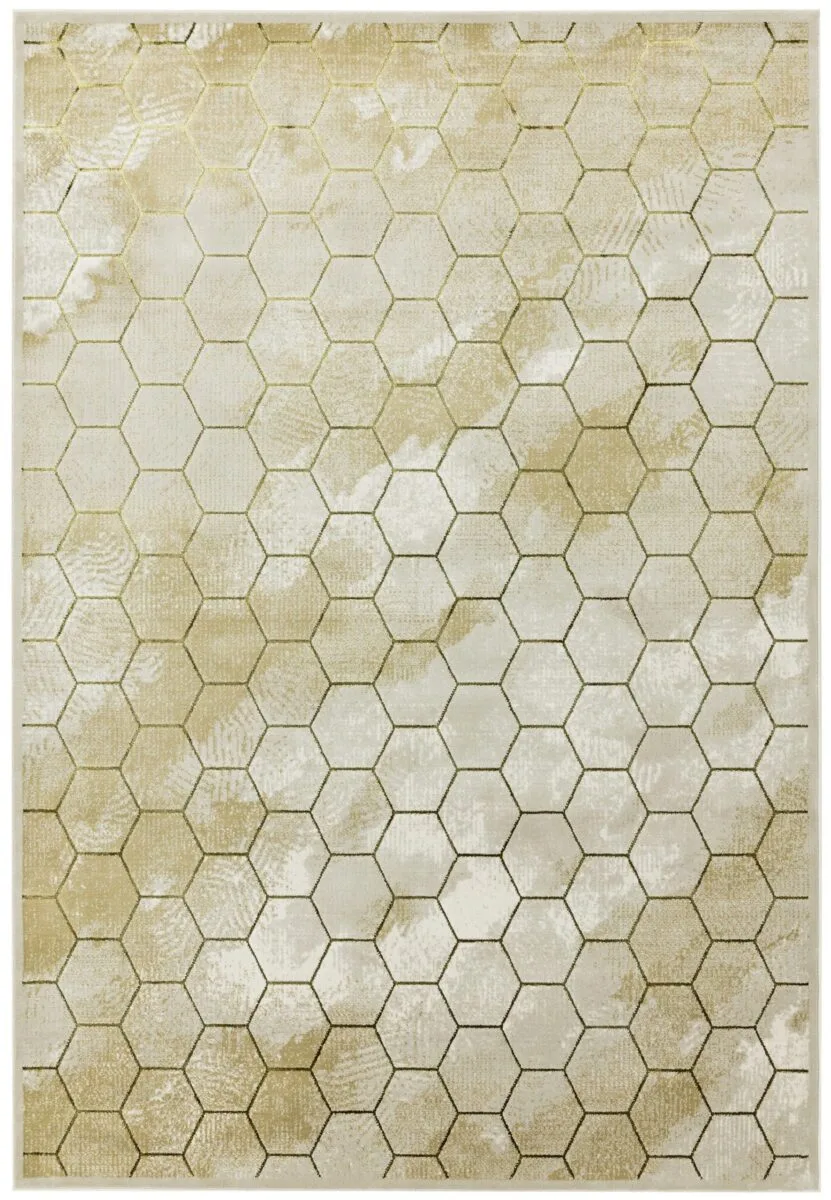 Covor lucrat manual modern model animal print Quantum Honeycomb 8 mm 200×290 cm