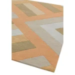 Covor pufos din lână lucrat manual modern model geometric abstract Reef Big Zig Coral 10 mm 200x290 cm REEF2002900003