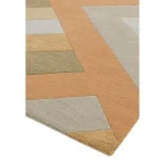 Covor pufos din lână lucrat manual modern model geometric abstract Reef Big Zig Coral 10 mm 200x290 cm REEF2002900003