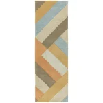 Covor pufos din lână lucrat manual modern model geometric abstract Reef Big Zig Coral 10 mm 200x290 cm REEF2002900003