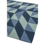 Covor pufos din lână lucrat manual modern model geometric abstract Reef Flag Blue 10 mm 200x290 cm REEF2002900004