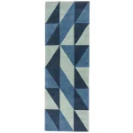 Covor pufos din lână lucrat manual modern model geometric abstract Reef Flag Blue 10 mm 200x290 cm REEF2002900004