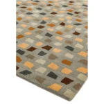 Covor pufos din lână lucrat manual modern model geometric abstract Reef Pixel Grey Multi 10 mm 160x230 cm REEF1602300007
