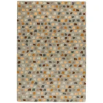 Covor pufos din lână lucrat manual modern model geometric abstract Reef Pixel Grey Multi 10 mm 160×230 cm REEF1602300007