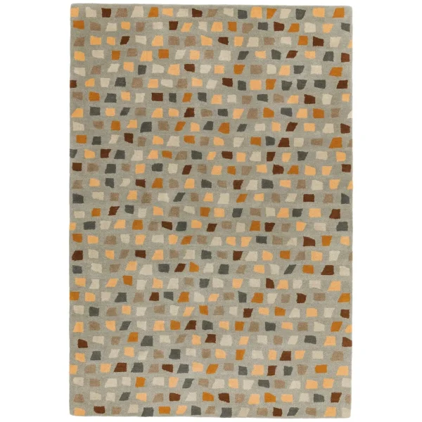 Covor pufos din lână lucrat manual modern model geometric abstract Reef Pixel Grey Multi 10 mm 160x230 cm REEF1602300007