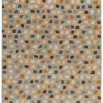 Covor pufos din lână lucrat manual modern model geometric abstract Reef Pixel Grey Multi 10 mm 160×230 cm REEF1602300007