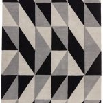 Covor pufos din lână lucrat manual modern model geometric abstract Reef Flag Grey 10 mm 160×230 cm REEF1602300008