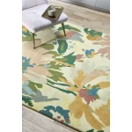 Covor pufos din lână lucrat manual modern model geometric abstract Reef Floral Pink Multi 10 mm 160x230 cm REEF1602300010