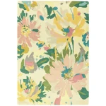 Covor pufos din lână lucrat manual modern model geometric abstract Reef Floral Pink Multi 10 mm 160×230 cm REEF1602300010