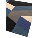 Covor pufos din lână lucrat manual modern model geometric abstract Reef Big Geo Blue 10 mm 200x290 cm REEF2002900013