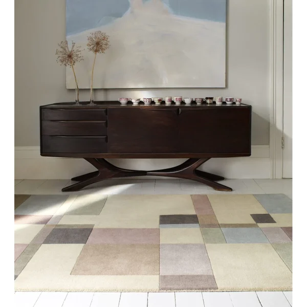 Covor pufos din lână lucrat manual modern model geometric abstract Reef Blocks Pastel 10 mm 200x290 cm REEF2002900017