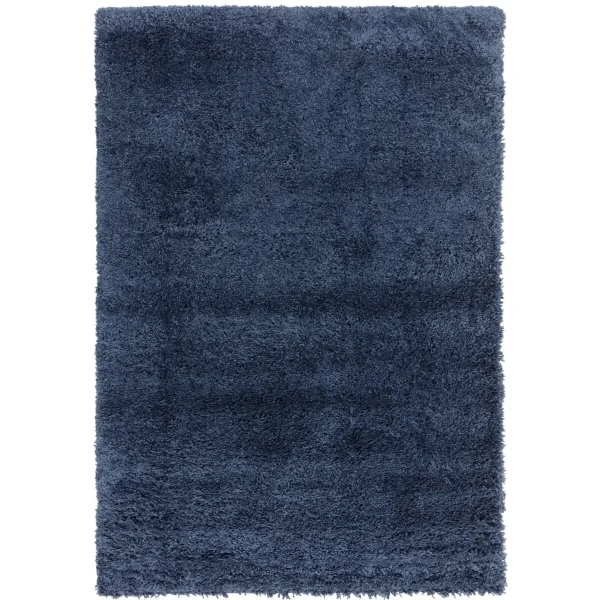 Covor pufos, dormitor living, modern, albastru, model uni, Ritchie Blue, Asiatic London, 80x150 cm