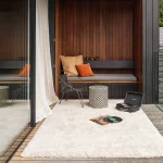 Covor pufos crem modern model uni Ritchie Cream 50 mm 120x170 cm RITC120170CREA