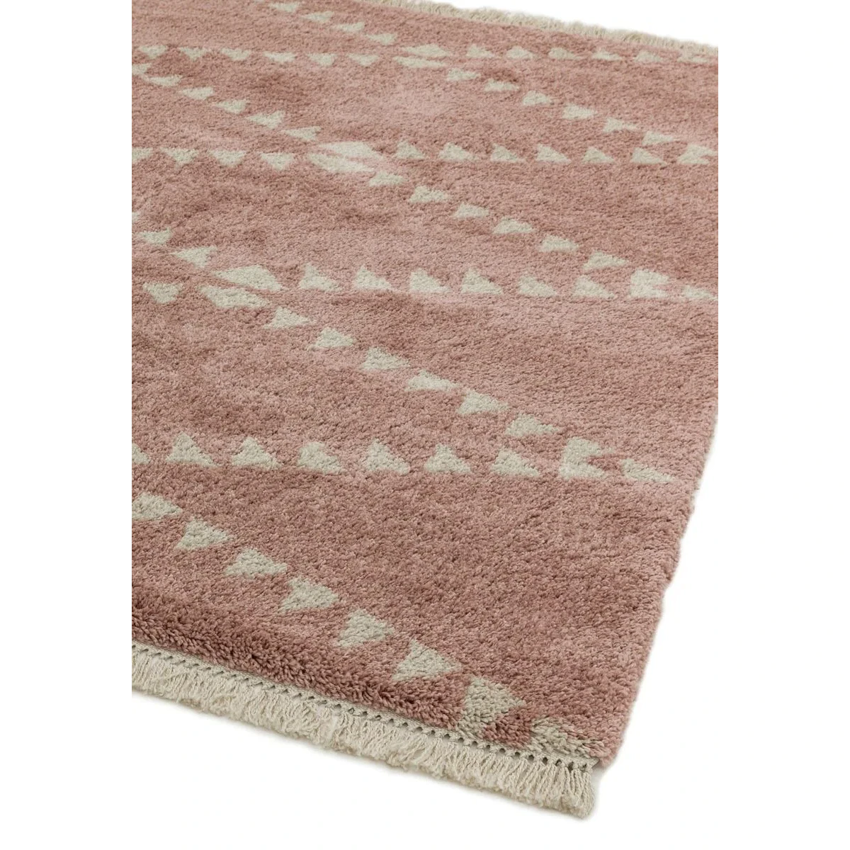 Covor pufos roz modern model geometric tribal Rocco PINK 30 mm 120x170 cm ROCC1201700001
