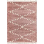 Covor pufos roz modern model geometric tribal Rocco PINK 30 mm 120×170 cm ROCC1201700001