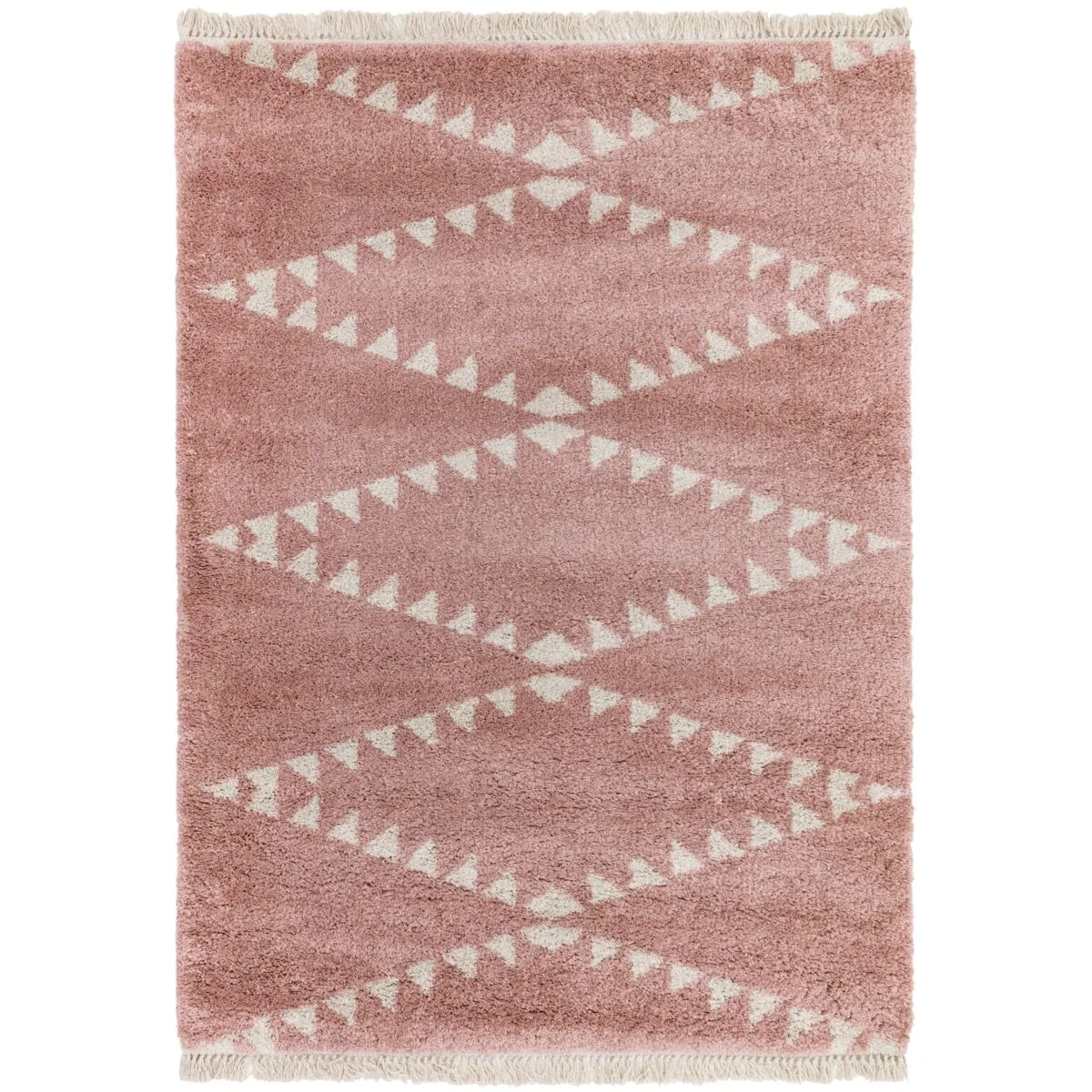 Covor pufos roz modern model geometric tribal Rocco PINK 30 mm 120x170 cm ROCC1201700001