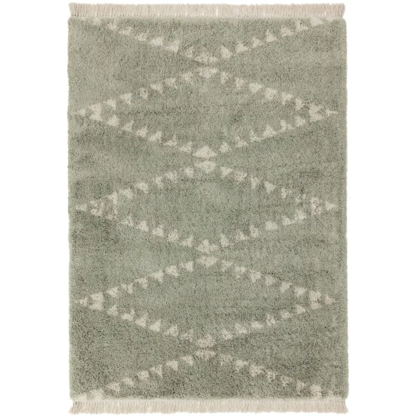 Covor pufos verde modern model geometric tribal Rocco GREEN 30 mm 120x170 cm ROCC1201700002