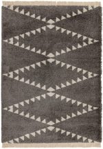 Covor pufos gri modern model geometric tribal Rocco CHARCOAL 30 mm 160x230 cm ROCC1602300004