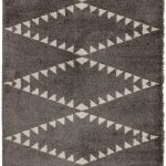 Covor pufos gri modern model geometric tribal Rocco CHARCOAL 30 mm 200×290 cm ROCC2002900004