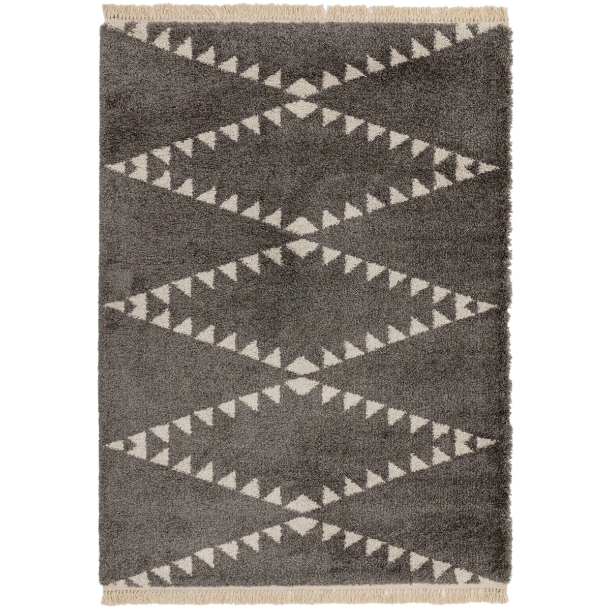 Covor pufos gri modern model geometric tribal Rocco CHARCOAL 30 mm 120x170 cm ROCC1201700004