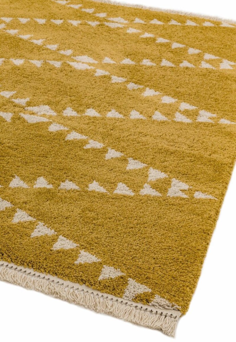 Covor pufos mustar modern model geometric tribal Rocco MUSTARD 30 mm 200x290 cm ROCC2002900005 - imagine 3