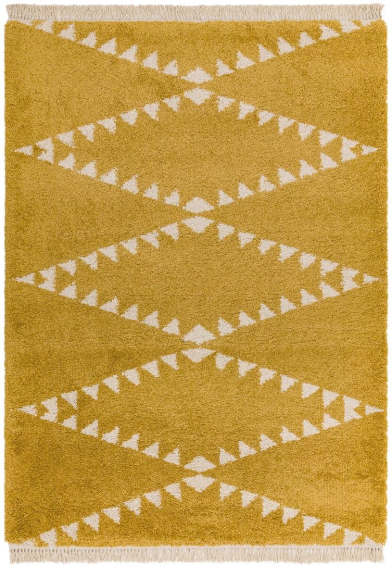 Covor pufos mustar modern model geometric tribal Rocco MUSTARD 30 mm 160x230 cm ROCC1602300005