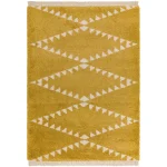 Covor pufos mustar modern model geometric tribal Rocco MUSTARD 30 mm 120×170 cm ROCC1201700005