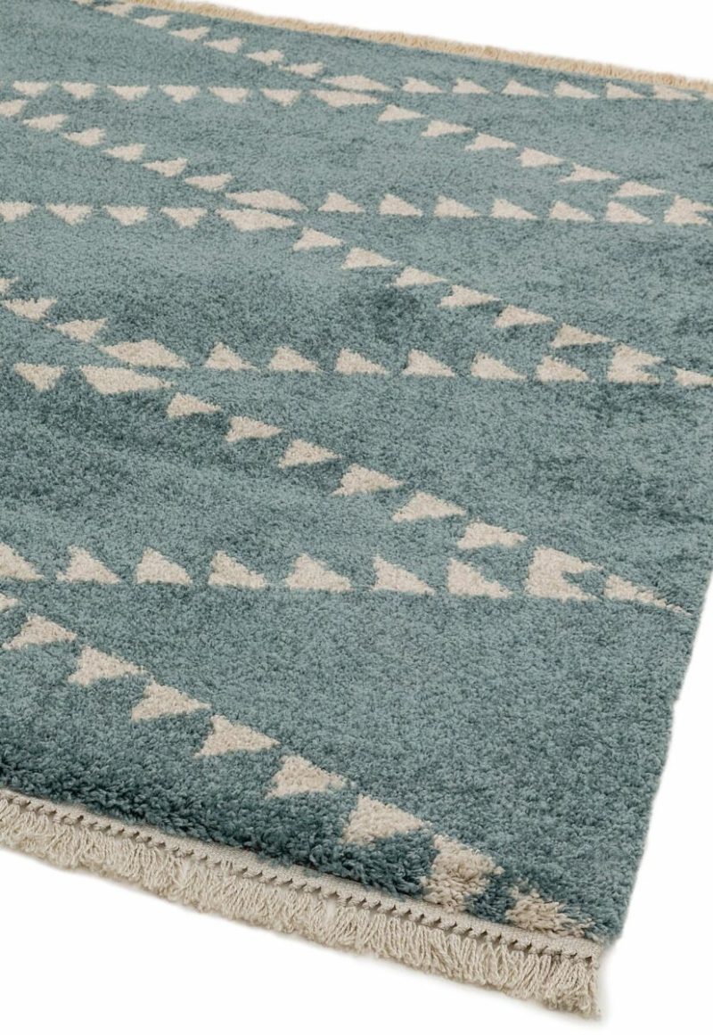 Covor pufos albastru modern model geometric tribal Rocco BLUE 30 mm 160x230 cm ROCC1602300006 - imagine 3