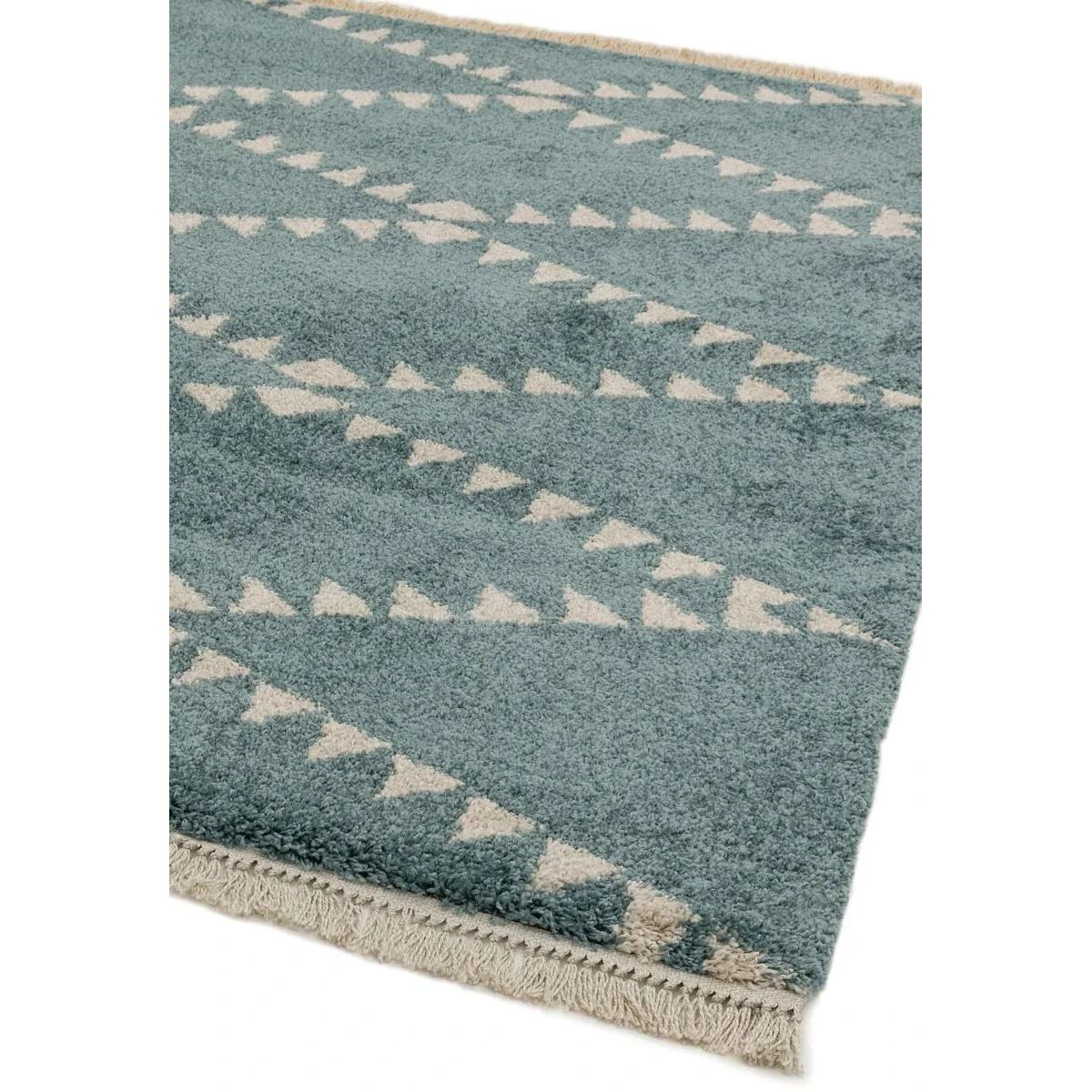 Covor pufos albastru modern model geometric tribal Rocco BLUE 30 mm 200x290 cm ROCC2002900006