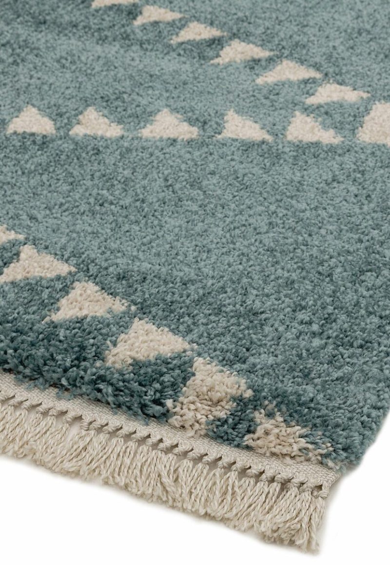 Covor pufos albastru modern model geometric tribal Rocco BLUE 30 mm 160x230 cm ROCC1602300006 - imagine 4