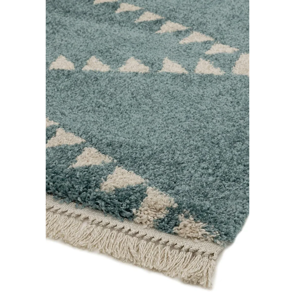 Covor pufos albastru modern model geometric tribal Rocco BLUE 30 mm 200x290 cm ROCC2002900006