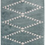 Covor pufos albastru modern model geometric tribal Rocco BLUE 30 mm 200×290 cm ROCC2002900006