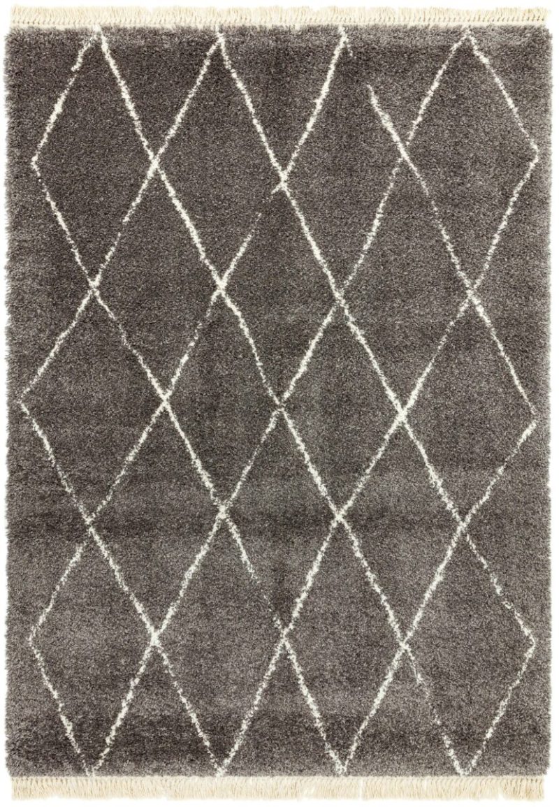 Covor pufos gri modern model geometric tribal Rocco GREY DIAMOND 30 mm 200x290 cm ROCC2002900007 - imagine 2