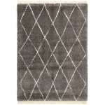Covor pufos gri modern model geometric tribal Rocco GREY DIAMOND 30 mm 120x170 cm ROCC1201700007