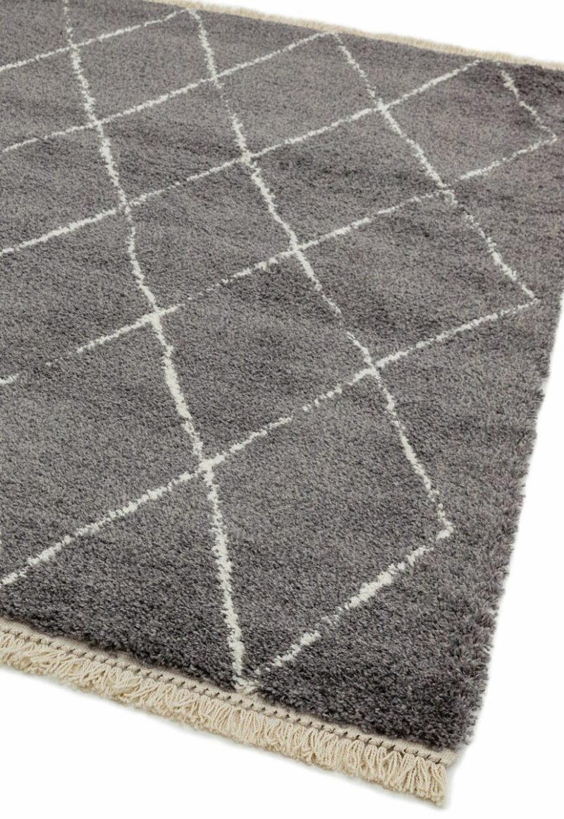 Covor pufos gri modern model geometric tribal Rocco GREY DIAMOND 30 mm 200x290 cm ROCC2002900007 - imagine 3