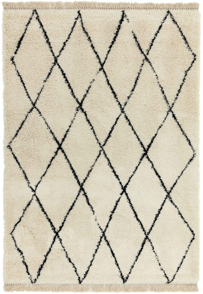 Covor pufos crem modern model geometric tribal Rocco CREAM DIAMOND 30 mm 120x170 cm ROCC1201700008