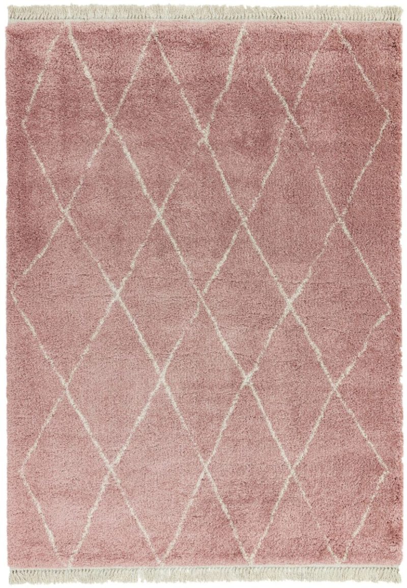 Covor pufos roz modern model geometric tribal Rocco PINK DIAMOND 30 mm 160x230 cm ROCC1602300009 - imagine 2