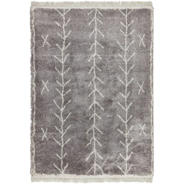 Covor pufos gri modern model geometric tribal Rocco GREY ARROW 30 mm 120x170 cm ROCC1201700011