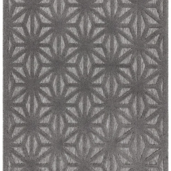 Covor pufos anthracite modern model geometric Salta Anthracite Star 2-11 mm 66x240 cm SALT066240SA01