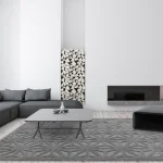 Covor pufos anthracite modern model geometric Salta Anthracite Star 2-11 mm 160x230 cm SALT160230SA01