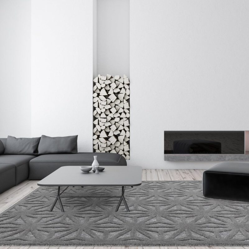 Covor pufos anthracite modern model geometric Salta Anthracite Star 2-11 mm 160x230 cm SALT160230SA01 - imagine 3